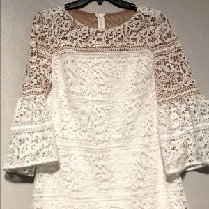 White lace overlay dress